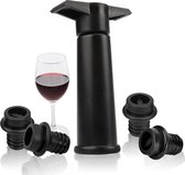 Wijn Vacuüm pomp - Wine Saver - Wijn Stopper- Vacuum Pomp - Wijnkurk - Wijn dop - Wijn pomp- Tijdsindicator-vacuüm wijnpomp - vacumeren - lekvrij-1xVacuum Pump+ 4 x Vacuum Wine vacuümpomp stekker