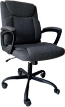 Hoppa! Bureaustoel bureaustoel computerstoel ergonomische draaistoel kantelfunctie in hoogte verstelbaar gevoerde armleuningen katoenmix grijs