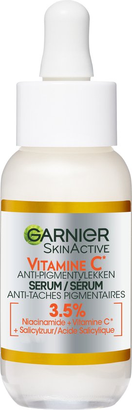 Garnier SkinActive Vitamine C* Anti-Pigmentvlekken Serum - Met Niacinamide en Salicylzuur - Serum Tegen Pigmentvlekken - Voor Een Stralende Huid - 30ml - Garnier