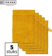 Débarbouillettes The One Toweling Ultra Deluxe - Débarbouillettes - Pack économique - 100% coton - Jaune ocre - 5 pièces