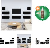 vidaXL Ensemble de meubles TV en bois noir 7 pièces - Meuble - Comprend un nettoyant et un rafraîchisseur pour bois