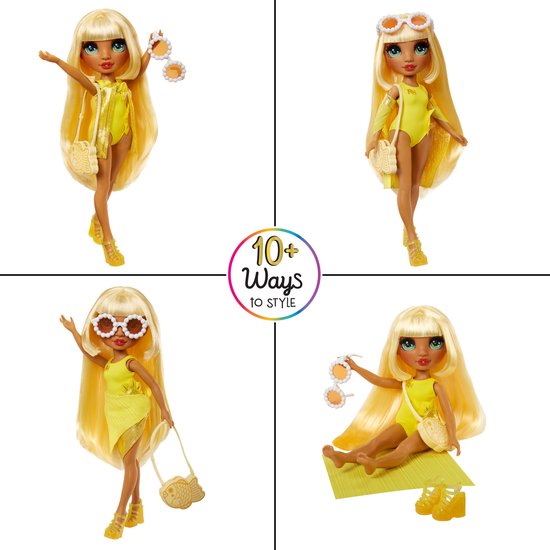 Rainbow High Swim & Style-modepop - 28 cm - Sunny (geel) van Rainbow High — afbeelding 3