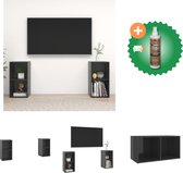 vidaXL Tv-meubelen 2 st 72x35x36-5 cm spaanplaat hoogglans grijs - Kast - Inclusief Houtreiniger en verfrisser