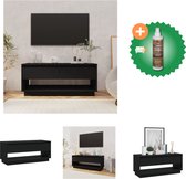 vidaXL Tv-meubel 102x41x44 cm spaanplaat zwart - Kast - Inclusief Houtreiniger en verfrisser