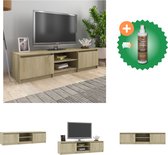 vidaXL Tv-meubel 140x40x35-5 cm bewerkt hout sonoma eikenkleurig - Kast - Inclusief Houtreiniger en verfrisser