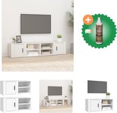 vidaXL Tv-meubels 2 st 80x31-5x36 cm bewerkt hout wit - Kast - Inclusief Houtreiniger en verfrisser