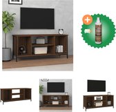 vidaXL Tv-meubel 102x35x45 cm bewerkt hout bruineikenkleurig - Kast - Inclusief Houtreiniger en verfrisser