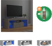 vidaXL Tv-meubel met LED-verlichting 120x35x40 cm betongrijs - Kast - Inclusief Houtreiniger en verfrisser