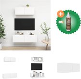 vidaXL 2-delige Tv-meubelset spaanplaat wit - Kast - Inclusief Houtreiniger en verfrisser
