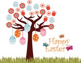 Pasen - Raamsticker - Paasboom - Happy Easter - 50 cm - Tekst binnenzijde