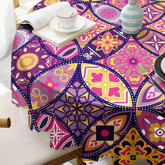 Nappe En Tissu Lavable - En Coton Et Polyester - Café - 180 X