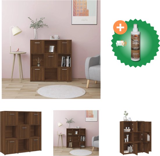 vidaXL Boekenkast 98x29x97,5 cm bruin eikenkleur, boekenschap, kantoorkast, opbergkast, boekenstandaard, kast, boekenschappen, boekenstandaarden