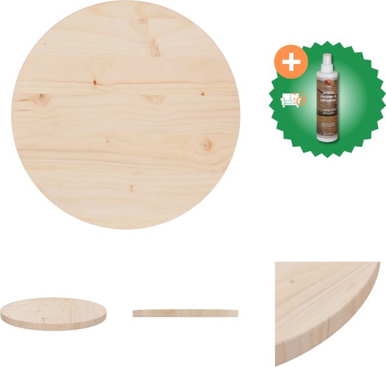 VidaXL Tafelblad massief grenenhout - Tafelonderdeel - Inclusief Houtreiniger en verfrisser