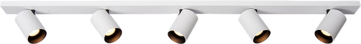 Atmooz - Nuo 5 - Wit & Zwart - 50W - GU10 - Metaal - Opbouwspot - Plafondspot - Woonkamer / Eetkamer / Slaapkamer
