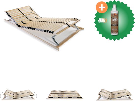 VidaXL Lattenbodem 70x200 Cm Met 28 Latten En 7 Zones - Verstelbaar