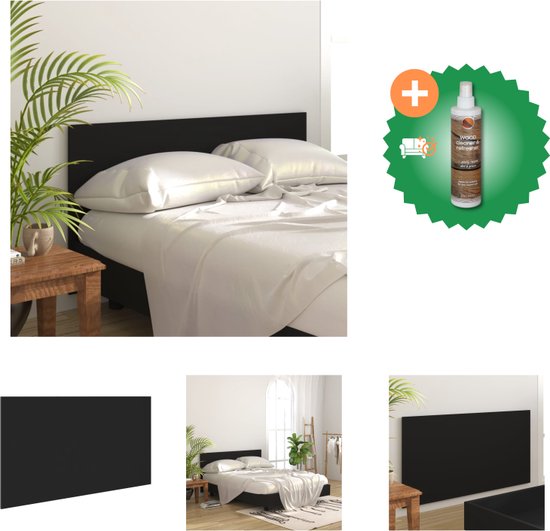 vidaXL Hoofdbord 160x1-5x80 cm bewerkt hout zwart - Bedonderdeel - Inclusief Houtreiniger en verfrisser
