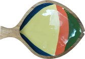 Floz Design luxe serveerplank visvorm - houten serveerplank met kleur - hapjesplank - fairtrade en handgemaakt