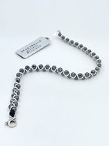 Spadarella Gioielli - SPBR485- Bracelet - Argent 925 - 5mm - Hématite gris foncé - 18,5 Cm