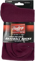 Rawlings Baseball Socks (2 Pair) L Maroon