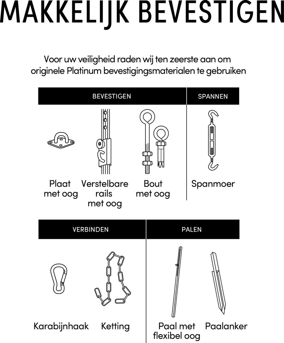 Platinum Tendeur M10 pour fixation d'une voile d'ombrage