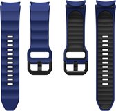 Siliconen bandje - geschikt voor Samsung Galaxy Watch 6 / Watch 6 Classic / Watch 5 / Watch 5 Pro / Watch 4 / Watch 4 Classic - donkerblauw-zwart