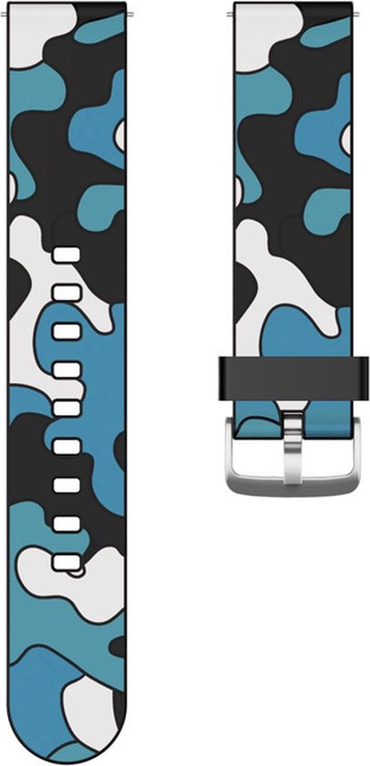 Bracelet en Siliconen - adapté pour Amazfit GTS / GTS 2 / GTS 2E / GTS 2 Mini / GTS 3 / GTS 4 / GTS 4 Mini / Bip / Bip U / Bip Lite / GTR 42 mm / Pop / Pop Pro - bleu camouflage
