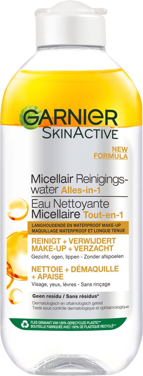Garnier SkinActive Micellair Reinigingswater in Olie voor Langhoudende en Waterproof Make-up - 400ml - Garnier