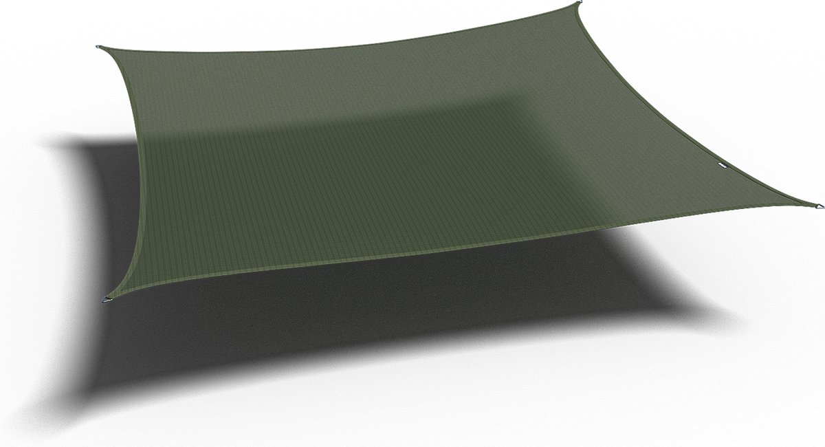 Platinum Sun & Shade - Coolfit - Schaduwdoek – Vierkant - 360x360cm – Olijf – 5 jaar garantie - 95% UV protectie – Sterk geweven 285 g/m² - Hoge kleurechtheid