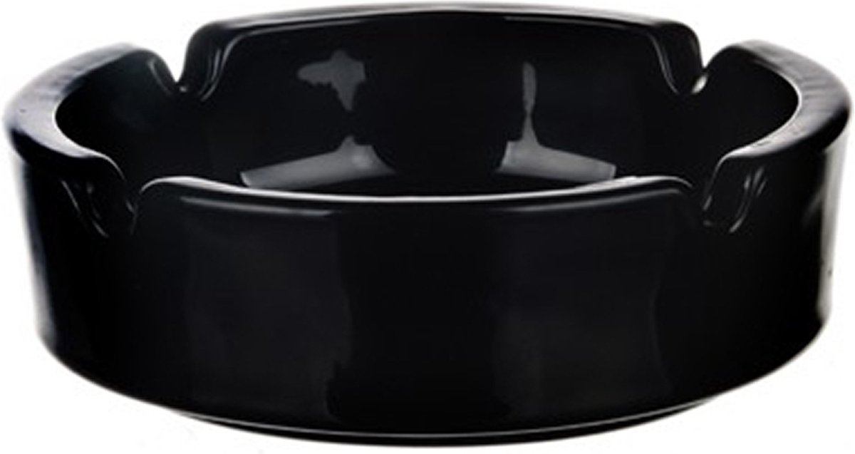 Goedkoopste Glasmark Asbak - glas - D11 cm - zwart - voor binnen en buiten