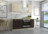 CHAMONIX Complete keuken - Ovenblok - Melamine - Eiken decor - B 180 x D 60 x H 82 cm - Werkblad niet inbegrepen