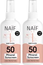 Naïf - Minerale Zonnebrandspray Voordeelset - Baby's & Kinderen - SPF50 - 2x175ml