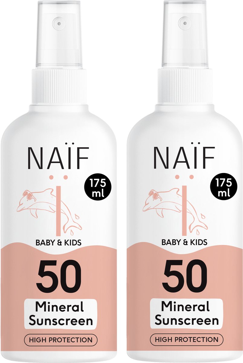 Naïf - Minerale Zonnebrand Spray Voordeelset - Baby's & Kinderen - SPF50 - 2x175ml