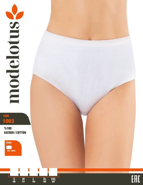 3pack Mode Lotus Dames Maxi slip - Katoen - Maat:M - Wit