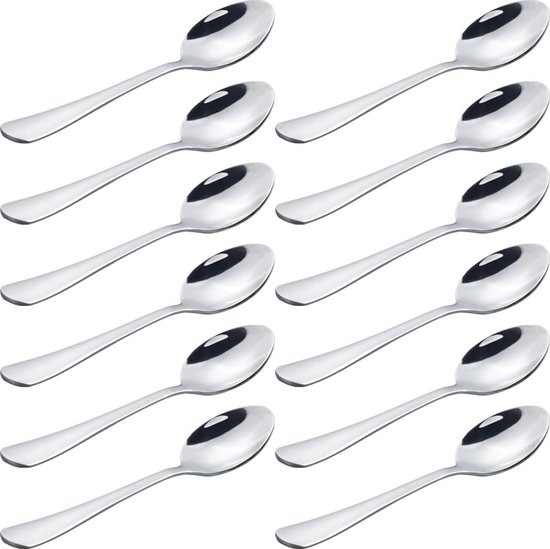 Cuillères à expresso en acier inoxydable, mini cuillères à café de 4 pouces pour le thé dessert Demitasse, paquet de 12. Cuillères à expresso en acier inoxydable, mini cuillères à café de 4 pouces pour le thé dessert Demitasse, paquet de 12.