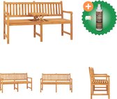 vidaXL Banc de jardin avec table 3 places 150 cm Banc de jardin en bois de teck massif avec nettoyant et assainisseur pour bois