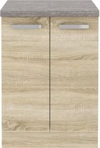 Lage kast met 2 draaideuren - Sonoma eiken decor - B 60 x D 51,6 x H 85 cm - LASSEN