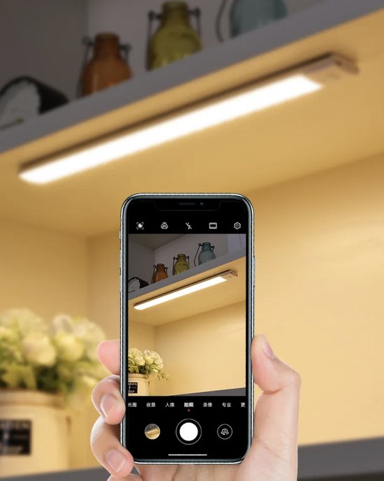 Barre LED Slim Bright - Éclairage LED - Capteur de mouvement PIR - Rechargeable USB - 30 cm de long - Argent - Armoire - Atelier - Escaliers.