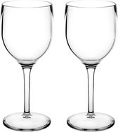 RBDRINKS Wijnglazen - Kunststof Wijnglazen - Wijnglazen Set - Witte Wijnglazen - Camping Glazen - Kunststof Glazen - Plastic Glazen - 20cl - Transparant - 2 Stuks
