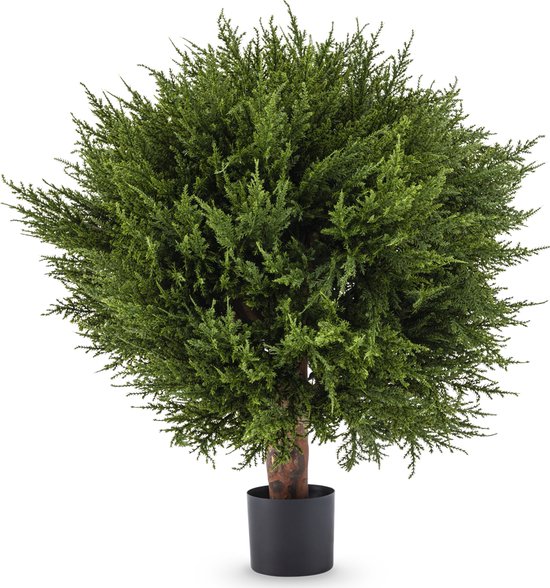 Greenmoods Kunstplanten - Kunstplant - Conifeer - Bal op stam - 51 cm - Voor binnen en buiten