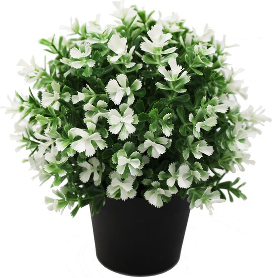 Plante artificielle Klavertje vier blanc 22 cm UV