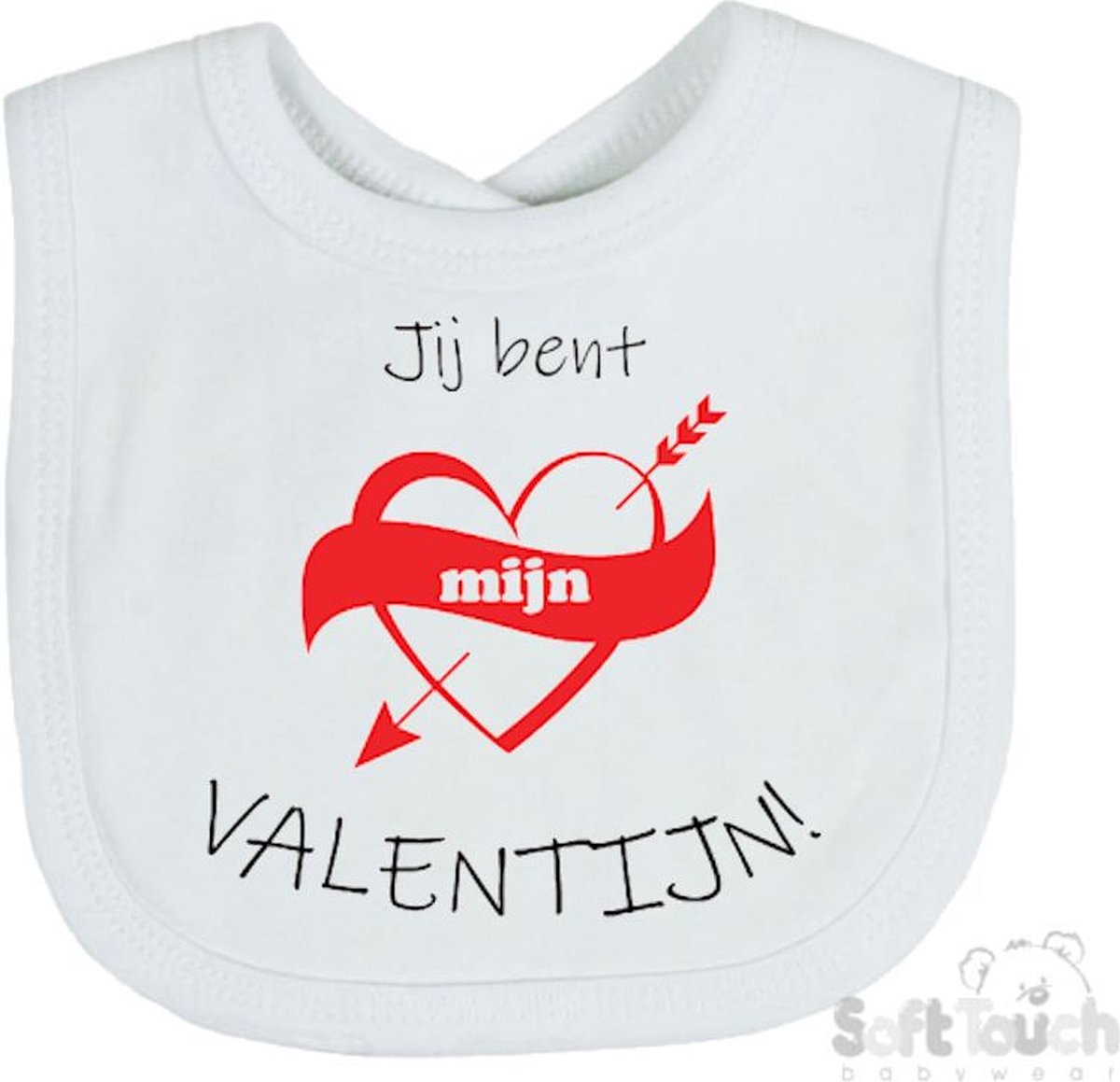 Goedkoopste Soft Touch Slabber Slabbetje Slab Jij bent mijn valentijn! Unisex Katoen Wit/zwart/rood Maat 33x22 Cm