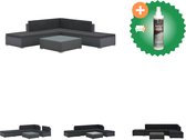 vidaXL 6 delige Loungeset met kussens poly rattan zwart Tuinset Inclusief Reiniger