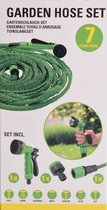 Flexibele 10-20m Tuinslang met Sproeikop | Sproeikop met 7-functies | Groen - Ideaal voor Tuinsproeiers en Waterspuiten