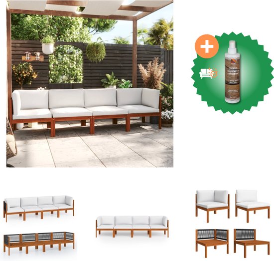 Vidaxl - Tuinbank - 2-zits - Acaciahout Met Touw En Kussens