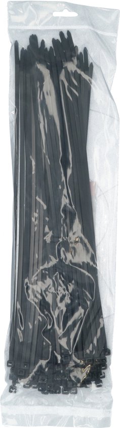 Universeel kabelbinders 4,8 x 368 mm trekbandje zwart (100 stuks Universeel kabelbinders 4,8 x 368 mm trekbandje zwart (100 stuks