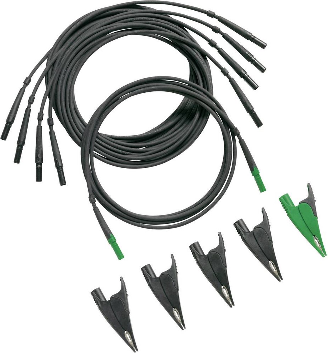 Fluke TLS430 Veiligheidsmeetsnoerenset Banaanstekker 4 mm, Krokodilklem Banaanstekker 4 mm Zwart, Groen 1 stuk(s)