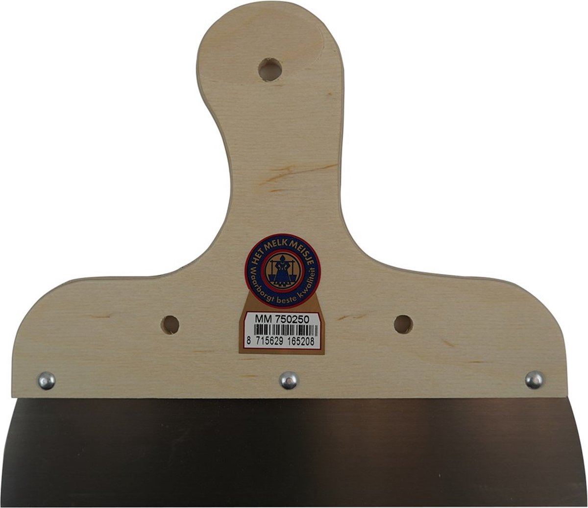 HET MELKMEISJE Spackmes 200mm houten greep RVS