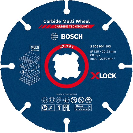 Bosch Professional EXPERT X-LOCK Doorslijpschijf Carbide Multi Wheel 125mm VE=1 - 2608901193