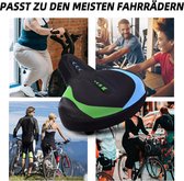 Fietszadel, comfortabel zacht fietszadel voor dames en heren, breed alpenszadel geveerd voor hometrainer e-bike racefiets mountainbike