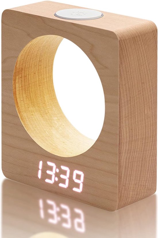 Réveil numérique et veilleuse, 2-en-1, horloge numérique avec lumière et thermomètre